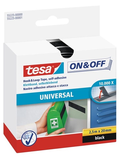 [1002949] TESA KLITTENBAND 2,50M ZWART
