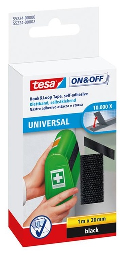 [1002947] TESA KLITTENBAND 1M ZWART