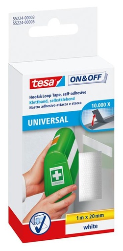 [1002948] TESA KLITTENBAND 1M WIT