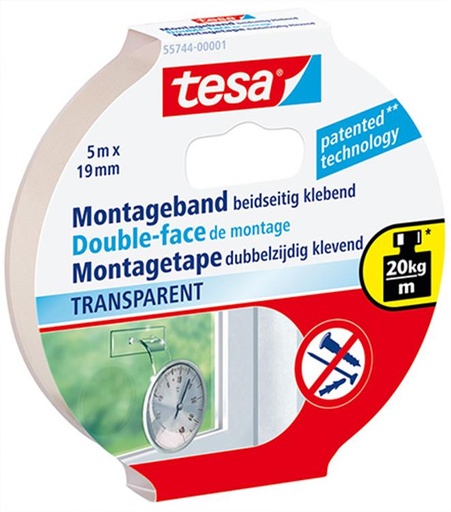 [1002811] TESA MONTAGETAPE TRANSP 5X19MM