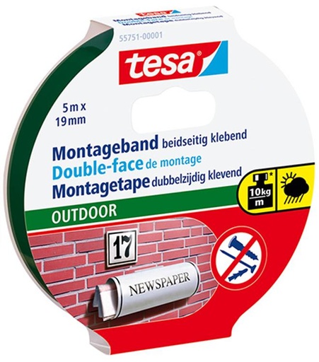 [1002809] TESA MONTAGETAPE OUTDOOR 5X19MM