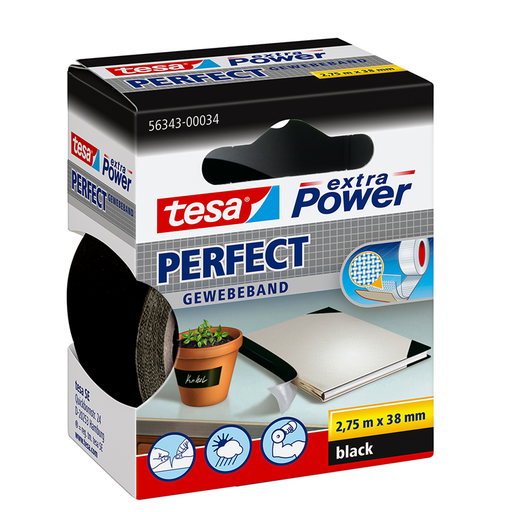[1025255] TESA EXTRA POWER PERFECT ZWART 38MMX2.75