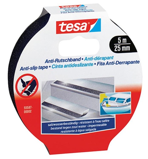 [1002415] TESA ANTI-SLIPTAPE ZWART 5MX25MM