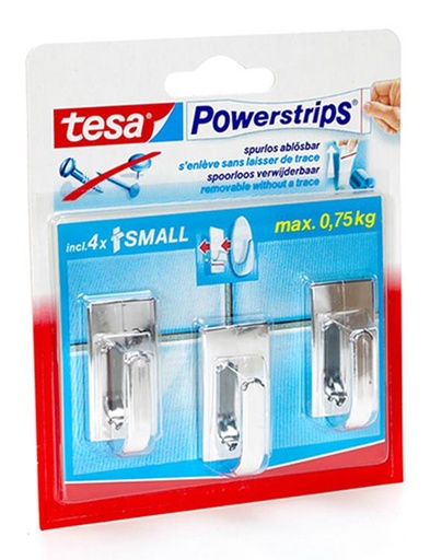[1001527] TESA 3 MINI HAAKJES CHROOM CLASSIC