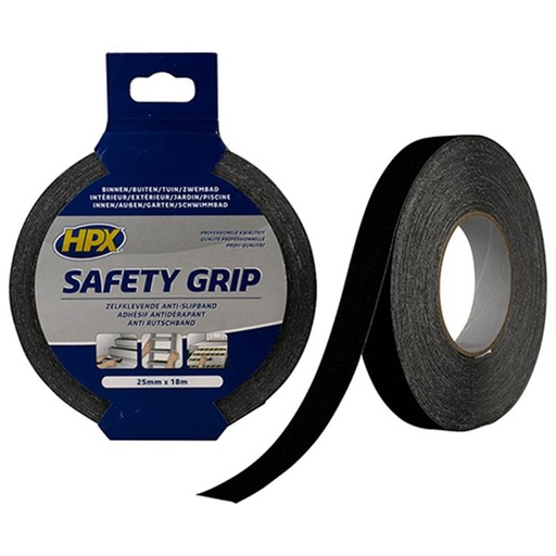 [SB2518] HPX SAFETY GRIP ZWART 25MMX18M