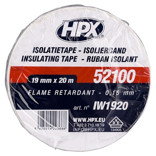[IW1920] HPX ISOLATIETAPE VDE WIT 19MM X 20 MTR