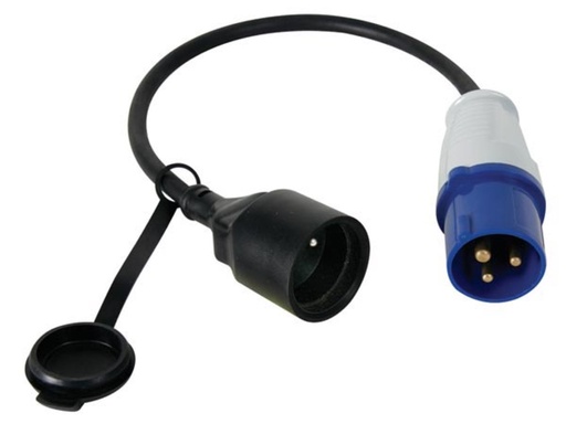 [ECEEA2] Verloopkabel, H07RN-F 3G2.5, 0.4 m, 16 A/230 V, 3680 W, CEE naar type E