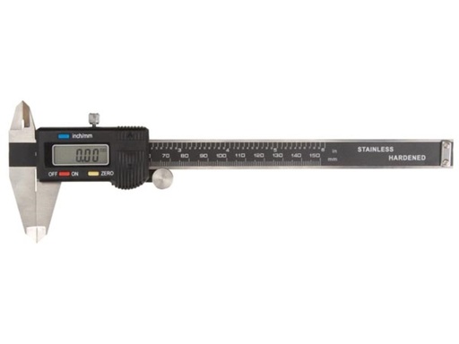 [3472] Digitale Schuifmaat, 150 mm/6, met Lcd-scherm, Roestvrij Staal