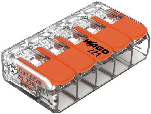 [WG-221-415] WAGO STEEKKLEM SNEL 5X0.14-4MM 25St