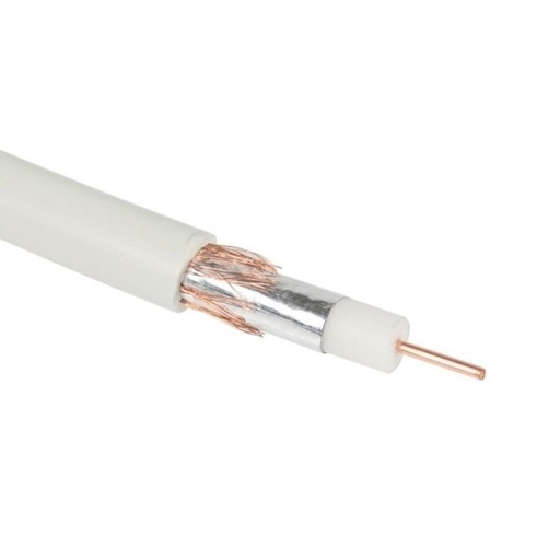 [ZZ-PVC6/100] COAX KABEL TELENET PVC6 WIT  Per meter