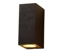 [FE1000503] WANDLAMP LED'S Light BUITEN MAT ZWART RECHTHOEKIG UP DOWN 2 X GU10