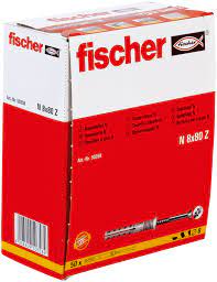 [50358] Fischer nagelplug N 8x80/40S + verzonken kop 50st.