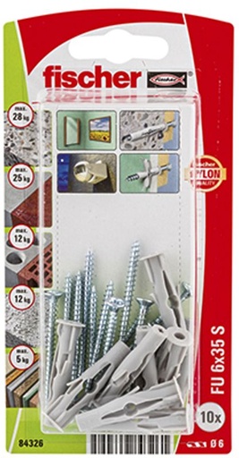 [84326] Fischer Universeel plug FU 6 x 35 S 10 Stuks