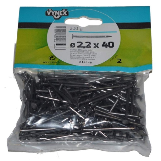 [0014146] Vynex Draadnagels Platkop 2,2X40 200gr