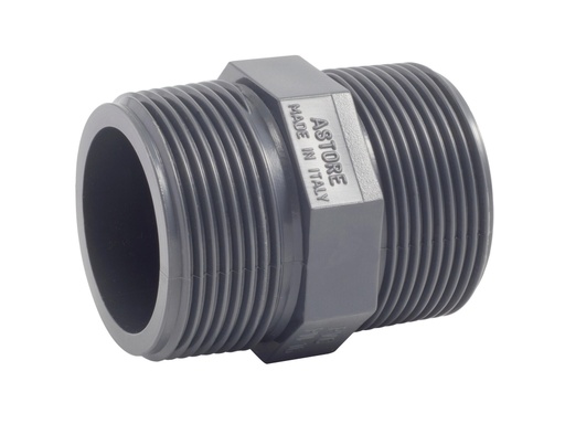 [1R.NI2.250] PVC ASTORE DUBBELE NIPPEL 3/4"MM