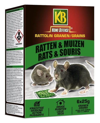 [53809] KB Home Defence Ratten&Muizen Granen 6X25G