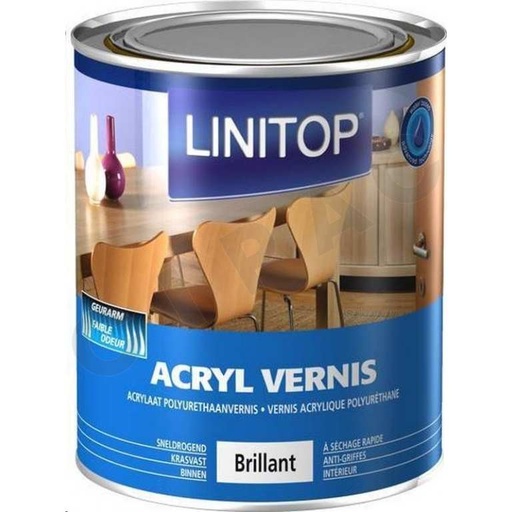 Linitop Vernis Acryl Hoogglans 0,75l Kleurloos