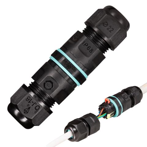 [FE300689] I-Connector - IP68 - 83mm Ø26mm Black