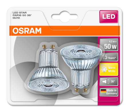 LED SPOT OSRAM GU10 4,5W DUOPACK