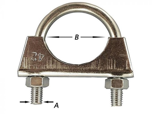 [S-0104-48] Uitlaatklem Verzinkt M8X48mm