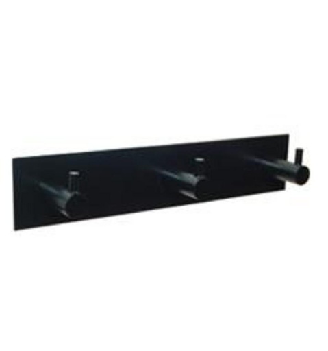 [1-6066-2-3] Kapstok 3 Haken - Zwart