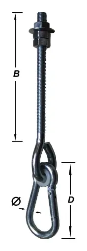 [S-9009-150] Schommelhaak + Veiligheidshaak M12x150mm