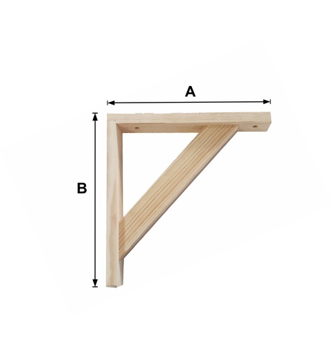 [1-1932-250] Plankendrager Met Steun Hout - 250x235mm