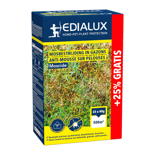 [MOS08] Edialux Moscide Mosbestrijding in Gazons 800+200g gratis