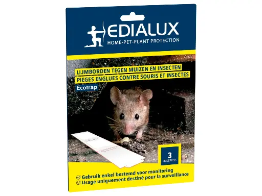 [ECOTRAPH] Edialux Ecotrap Lijmbord Tegen Muizen en Insecten 3 stuks