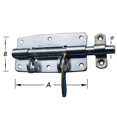 [S-3270] Plaatgrendel Voor Hangslot 100mm