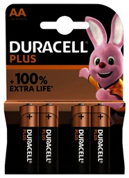 DURACELL BATTERIJEN PLUS 100% AA LR6 4-PACK