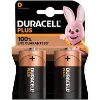 DURACELL BATTERIJEN PLUS 100% D 2-PACK