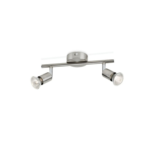 [5030217E7] Philips spotbalk Limbali GU10 50W 2-lichts nikkel