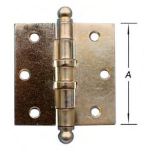 [S-4031-3] Kogelscharnieren Vermessingd +Schroeven 75mm 3st
