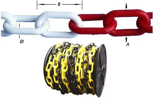 [1-6382-GZ-6] Ketting PVC Geel/Zwart Per Meter