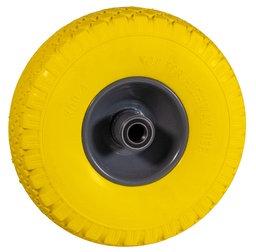 [CW113] Steekwagenwiel met gele foamband en metalen velg 300x4