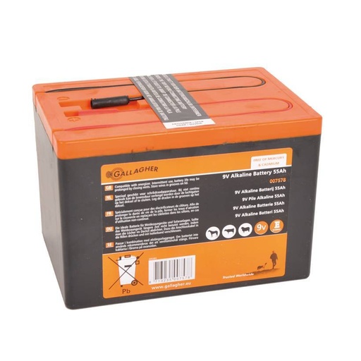[007578] Gallagher Powerpack Batterij 9V/55Ah