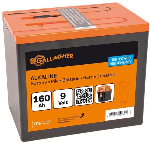[008711] Gallagher Powerpack Batterij 9V/160Ah