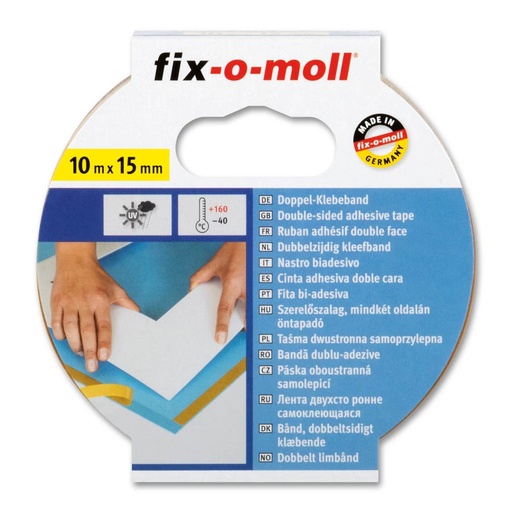 [SUF3563347] FIX-O-MOLL 15MMX10M Dubbelzijdige Kleefband