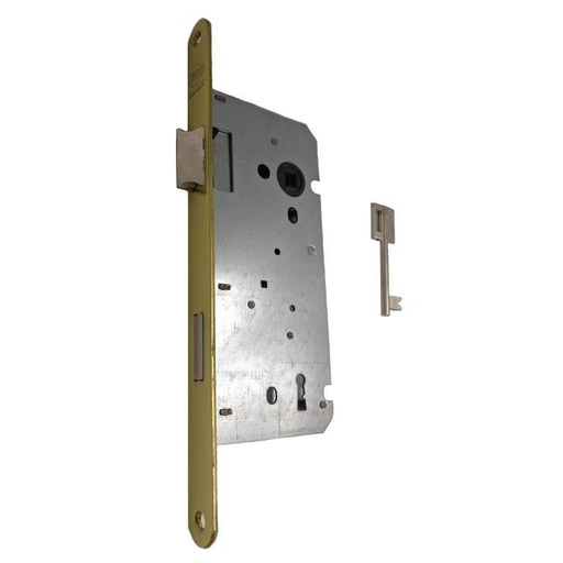 [S-1353-41-55-RO] Binnendeurslot Litto Rond Omlegbaar 110X55mm met Sleutel - Messing 