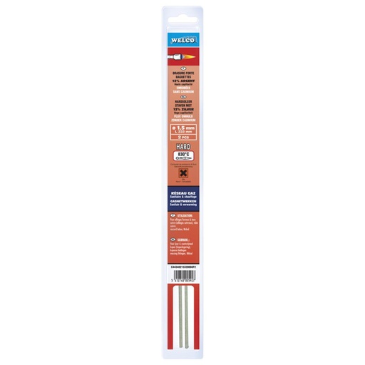 [C44340215339066F2] 2ST HARDSOLDER KOPER EN IJZER BEKLEDE STAVEN 12%