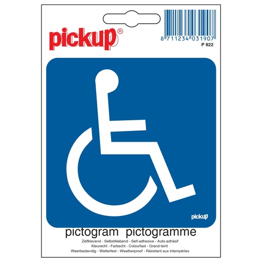 [P622] Pickup Pictogram Rolstoel Toegankelijk 10x10 cm