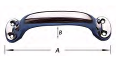[S-3220-13-165] Holle Greep Afgerond Vernikkeld 160mm