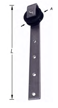 [1-3120-105] Hangpoortrol Voor Rail, Verzinkt 8X105mm