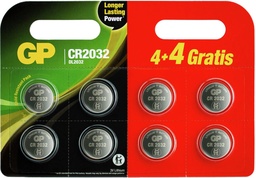 GP Lithium Batterij CR2032 4+4 gratis