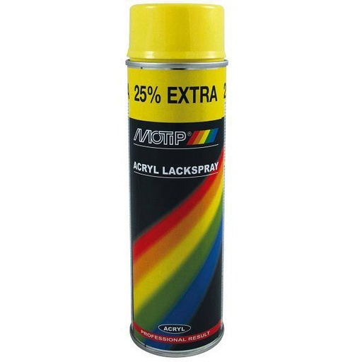 [04108] Motip Spray Universele lak hoogglans - RAL 1018 geel - 500 ml - 04108
