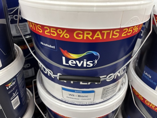 Levis Store Muur- & Plafond verf 8+2L - Wit Satin Aankleurbaar