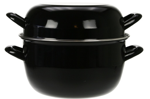 [111.24] HORECA MOSSELPOT 4KG ZWART NIEUW D24CM 5L