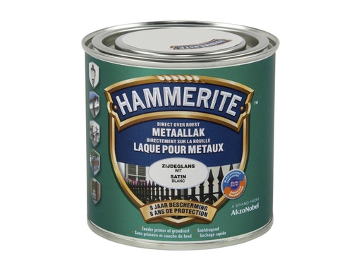 HAMMERITE METAALVERF ZIJDEGLANS WIT 250ml