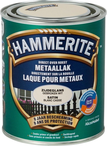 HAMMERITE METAALVERF ZIJDEGLANS GEBROKEN WIT 750ml